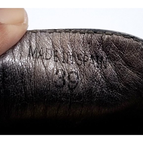 JIMMY CHOO Dawn Metallic Pewter Leather Espadrilles EU 39 US 9 Slip On Leopard - Picture 8 of 16